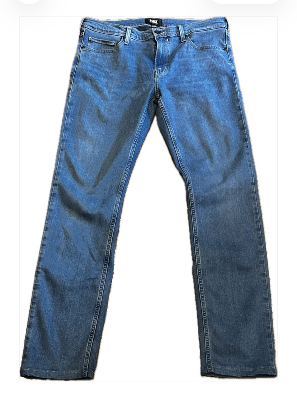 Paige Men’s Stretch Slim Denim Straight leg Lennox Jeans, Mid-rise. Size 34 - Picture 3 of 8